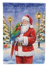 Load image into Gallery viewer, Green Winged Macaw Parrot with Santa Claus House Flag