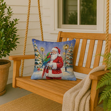 Load image into Gallery viewer, Green Winged Macaw Parrot with Santa Claus Throw Pillow