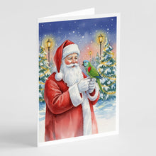 Load image into Gallery viewer, Hahn�s Macaw Parrot with Santa Claus Greeting Cards Pack of 8