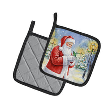 Load image into Gallery viewer, Hummingbird with Santa Claus Pair of Pot Holders