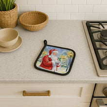 Load image into Gallery viewer, Hummingbird with Santa Claus Pair of Pot Holders