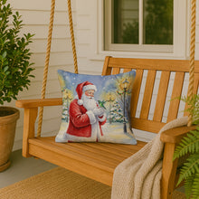 Load image into Gallery viewer, Hummingbird with Santa Claus Throw Pillow