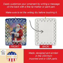Load image into Gallery viewer, Hyacinth Macaw with Santa Claus Porcelain Ornament