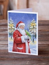 Load image into Gallery viewer, Indian Parakeet with Santa Claus Greeting Cards Pack of 8