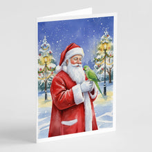 Load image into Gallery viewer, Indian Parakeet with Santa Claus Greeting Cards Pack of 8