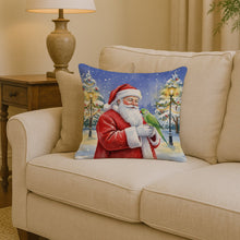 Load image into Gallery viewer, Indian Parakeet with Santa Claus Throw Pillow