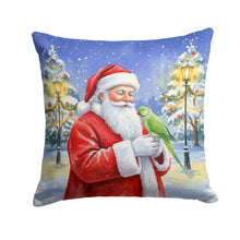 Load image into Gallery viewer, Indian Parakeet with Santa Claus Throw Pillow