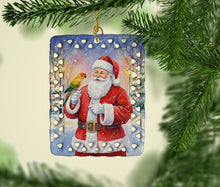 Load image into Gallery viewer, Jenday Conure with Santa Claus Porcelain Ornament