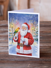 Load image into Gallery viewer, Jenday Conure with Santa Claus Greeting Cards Pack of 8