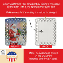 Load image into Gallery viewer, Lorikeet with Santa Claus Porcelain Ornament