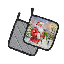Load image into Gallery viewer, Lorikeet with Santa Claus Pair of Pot Holders