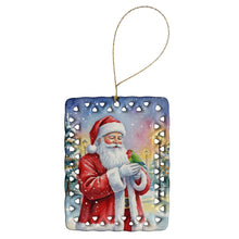 Load image into Gallery viewer, Lovebird with Santa Claus Porcelain Ornament