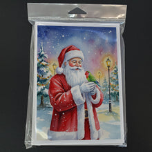 Load image into Gallery viewer, Lovebird with Santa Claus Greeting Cards Pack of 8