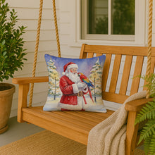 Load image into Gallery viewer, Macaw with Santa Claus Throw Pillow