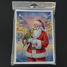 Load image into Gallery viewer, Male Eclectus with Santa Claus Greeting Cards Pack of 8