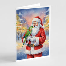 Load image into Gallery viewer, Male Eclectus with Santa Claus Greeting Cards Pack of 8