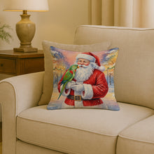 Load image into Gallery viewer, Male Eclectus with Santa Claus Throw Pillow