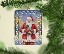 Load image into Gallery viewer, Mallard with Santa Claus Porcelain Ornament