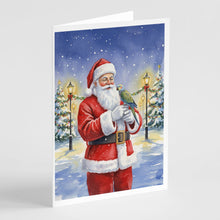 Load image into Gallery viewer, Meyer�s Parrot with Santa Claus Greeting Cards Pack of 8