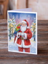 Load image into Gallery viewer, Parrot with Santa Claus Greeting Cards Pack of 8