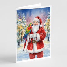 Load image into Gallery viewer, Parrot with Santa Claus Greeting Cards Pack of 8