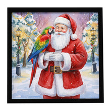 Load image into Gallery viewer, Parrot with Santa Claus Framed Metal Print
