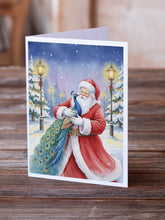 Load image into Gallery viewer, Peacock with Santa Claus Greeting Cards Pack of 8