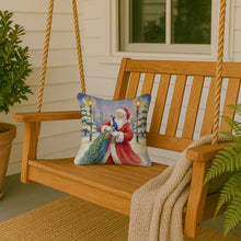 Load image into Gallery viewer, Peacock with Santa Claus Throw Pillow