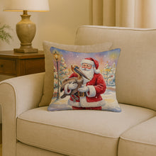 Load image into Gallery viewer, Pelican with Santa Claus Throw Pillow