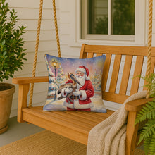 Load image into Gallery viewer, Pelican with Santa Claus Throw Pillow