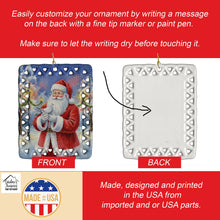 Load image into Gallery viewer, Pigeon with Santa Claus Porcelain Ornament