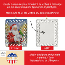 Load image into Gallery viewer, Rainbow Lorikeet with Santa Claus Porcelain Ornament