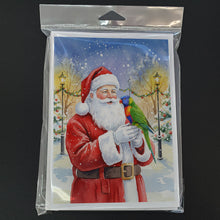 Load image into Gallery viewer, Rainbow Lorikeet with Santa Claus Greeting Cards Pack of 8
