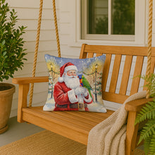 Load image into Gallery viewer, Rainbow Lorikeet with Santa Claus Throw Pillow