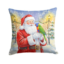 Load image into Gallery viewer, Rainbow Lorikeet with Santa Claus Throw Pillow