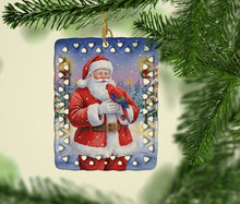 Load image into Gallery viewer, Red Lory with Santa Claus Porcelain Ornament