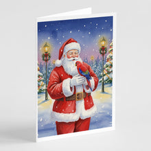Load image into Gallery viewer, Red Lory with Santa Claus Greeting Cards Pack of 8
