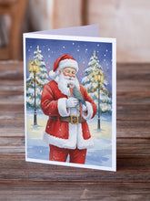 Load image into Gallery viewer, Red Bellied Parrot with Santa Claus Greeting Cards Pack of 8
