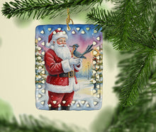 Load image into Gallery viewer, Roadrunner with Santa Claus Porcelain Ornament