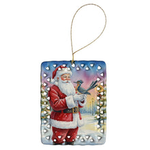 Load image into Gallery viewer, Roadrunner with Santa Claus Porcelain Ornament