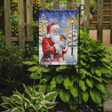 Load image into Gallery viewer, Robin with Santa Claus Garden Flag