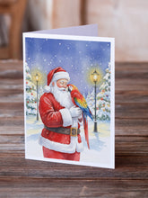 Load image into Gallery viewer, Scarlet Macaw with Santa Claus Greeting Cards Pack of 8
