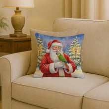 Load image into Gallery viewer, Senegal Parrot with Santa Claus Throw Pillow