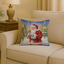 Load image into Gallery viewer, Society Finch with Santa Claus Throw Pillow