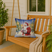Load image into Gallery viewer, Society Finch with Santa Claus Throw Pillow