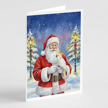Load image into Gallery viewer, Sulphur Crested Cockatoo with Santa Claus Greeting Cards Pack of 8