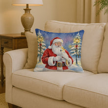 Load image into Gallery viewer, Sulphur Crested Cockatoo with Santa Claus Throw Pillow