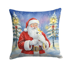 Load image into Gallery viewer, Sulphur Crested Cockatoo with Santa Claus Throw Pillow