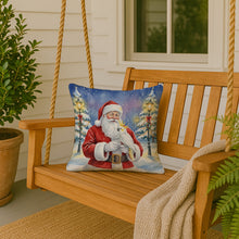 Load image into Gallery viewer, Sulphur Crested Cockatoo with Santa Claus Throw Pillow