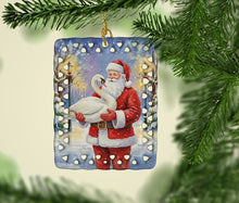 Load image into Gallery viewer, Swan with Santa Claus Porcelain Ornament